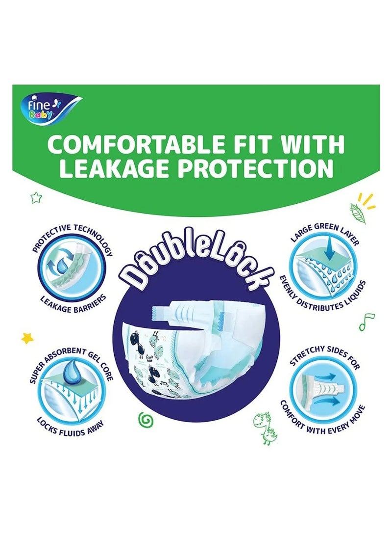 Fine Baby Fine Baby Small Size 2 Tape Style Diapers, 34 Pieces, 3-6kg, Double Lock Leak Barriers, with Wetness Indicator and Stretch Waist  - Image 5