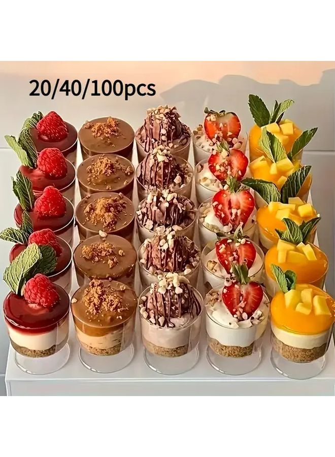 40pcs Gold Rim Elegant Dessert Cups High Foot Mousse Cups For Weddings Parties Christmas - Image 1