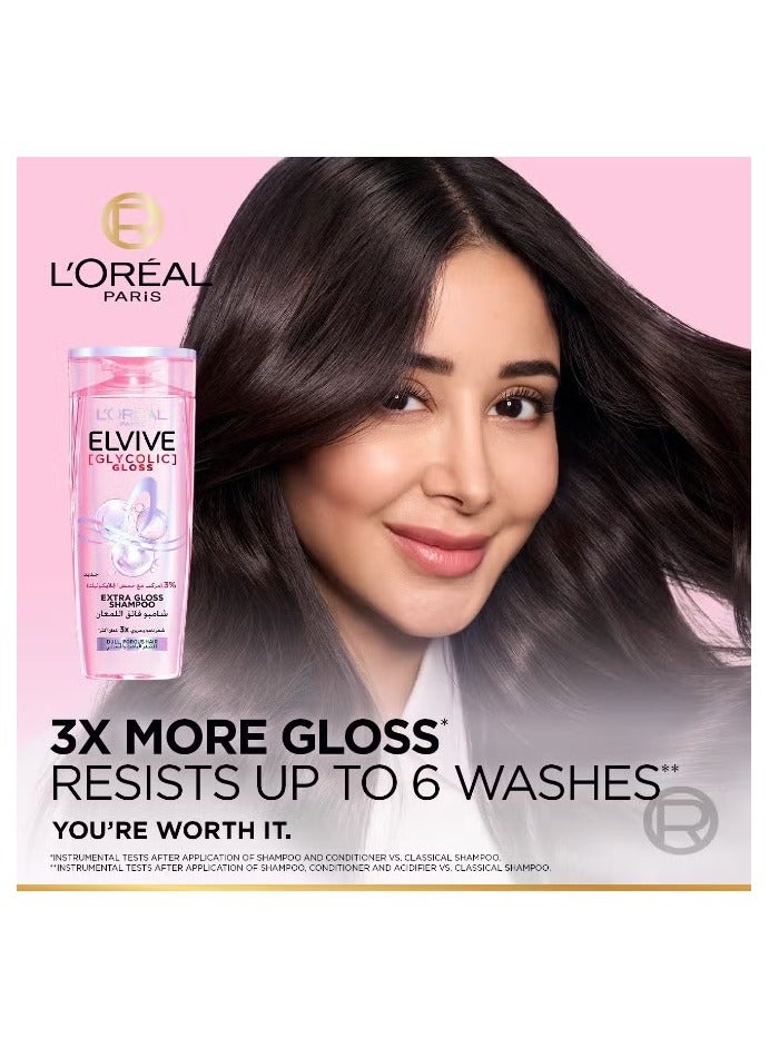 L'OREAL PARIS Loreal Paris Elvive Glycolic Gloss  Shampoo For Dull ,Porous Hair 400Ml - Image 4