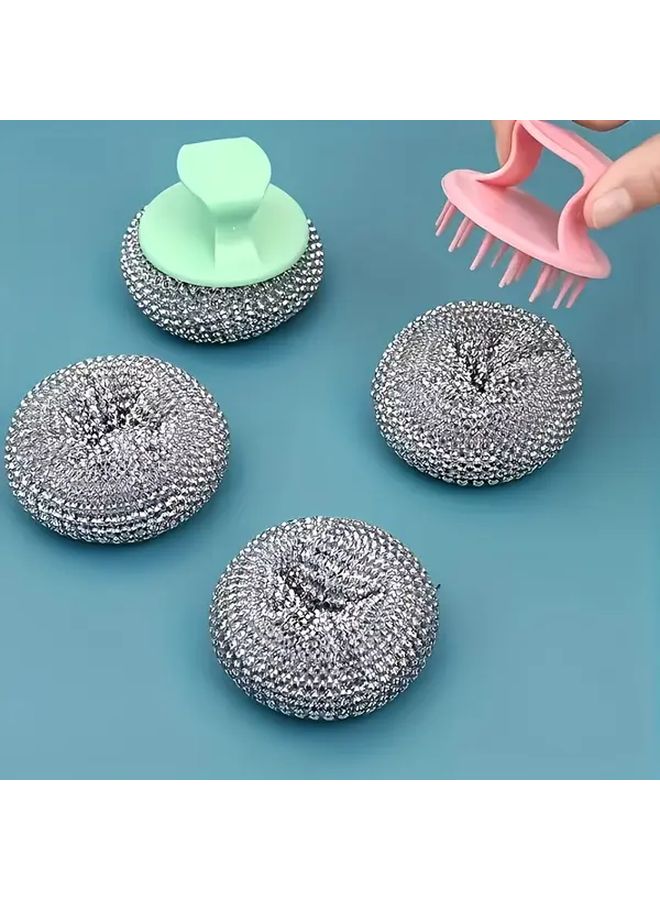 4 PCS Stainless Steel Wire Scrub Balls For Kitchen Dish Pot Sink Cleaning - Image 5