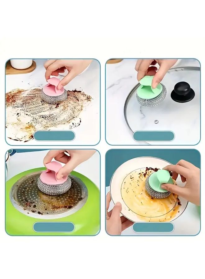 4 PCS Stainless Steel Wire Scrub Balls For Kitchen Dish Pot Sink Cleaning - Image 2