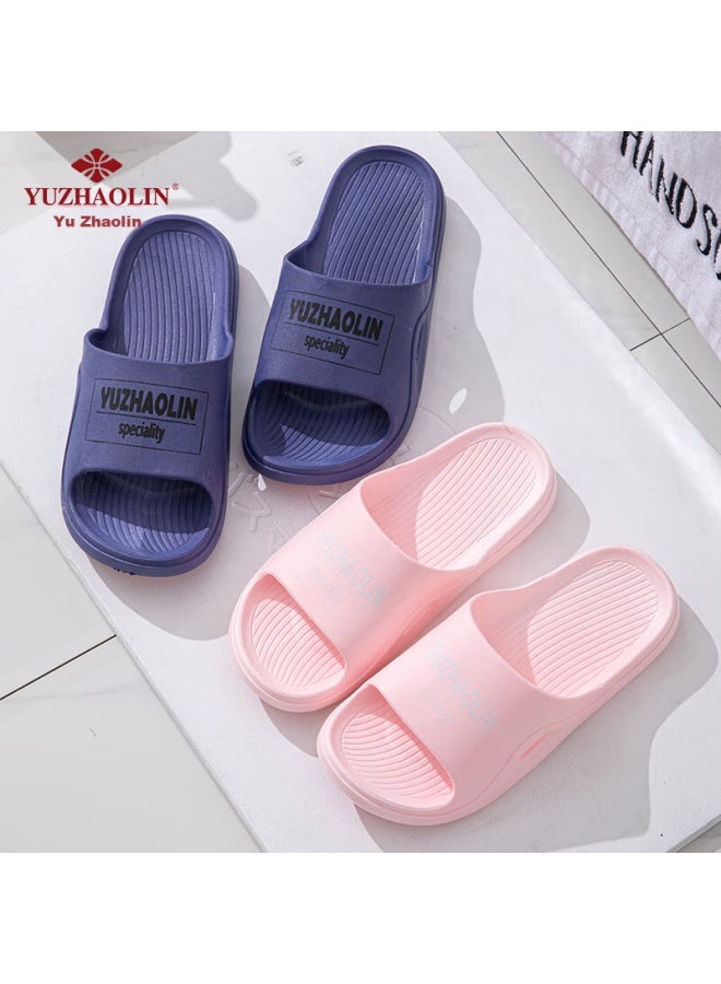 Yuzhaolin Maternity And Elderly Non-slip Slippers For Women, Summer Bathroom Shower Sandals For Men, Yg005, Pink With White Text, Size 40/41 - Image 3