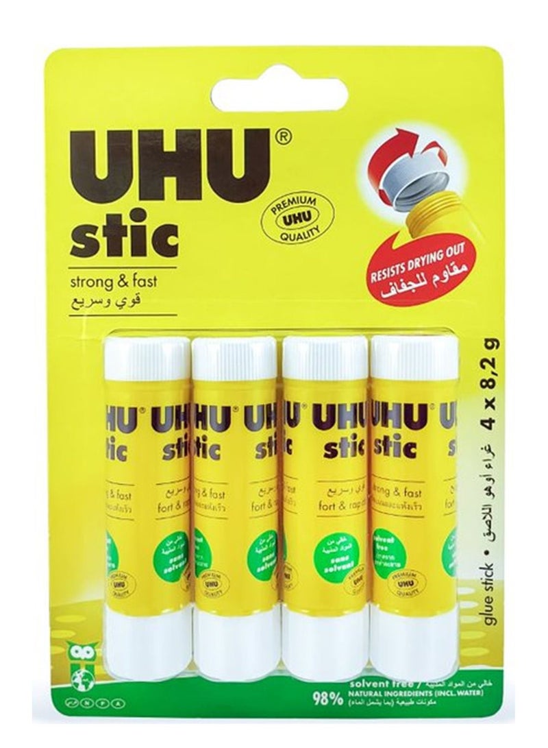 UHU 4-Piece Glue Stick 8gram Content - Image 1