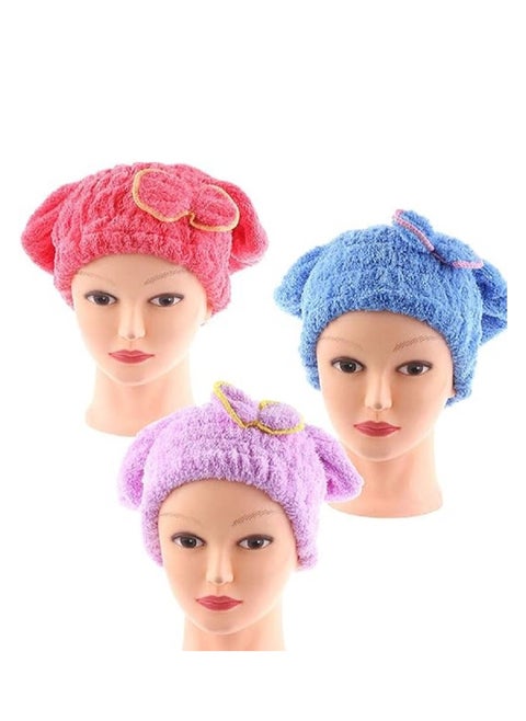 Hair Drying Cap, Super Absorbent Microfiber Towel (Assorted Colors)