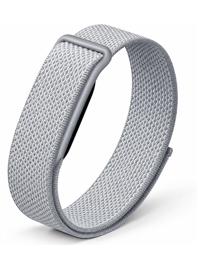 دوامة حزام نايلون متوافق مع Google Fitbit Air، حزام بديل مسامي مزود بمشبك بلاستيكي، وحلقة أداء قابلة للضبط بدقة لمتتبع اللياقة البدنية بدون شاشة (رمادي) - Image 1
