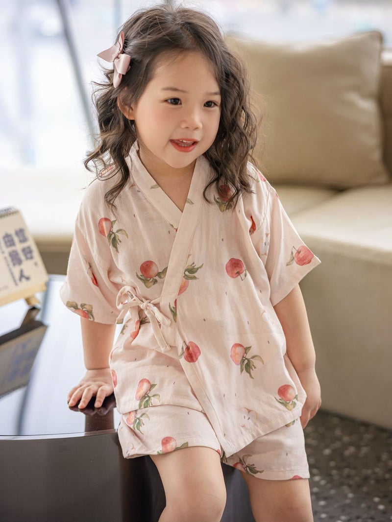 Babystormi Children'S Bamboo Fiber And Style Cardigan Short Sleeve Shorts Suit Boys' And Children'S Home Air-Conditioning Clothes - Image 2