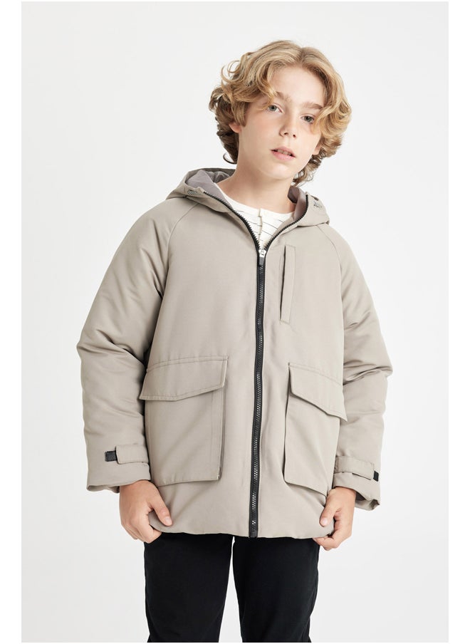 DeFacto Boy Regular Fit Hooded Long Sleeve Raincoat  - Image 3