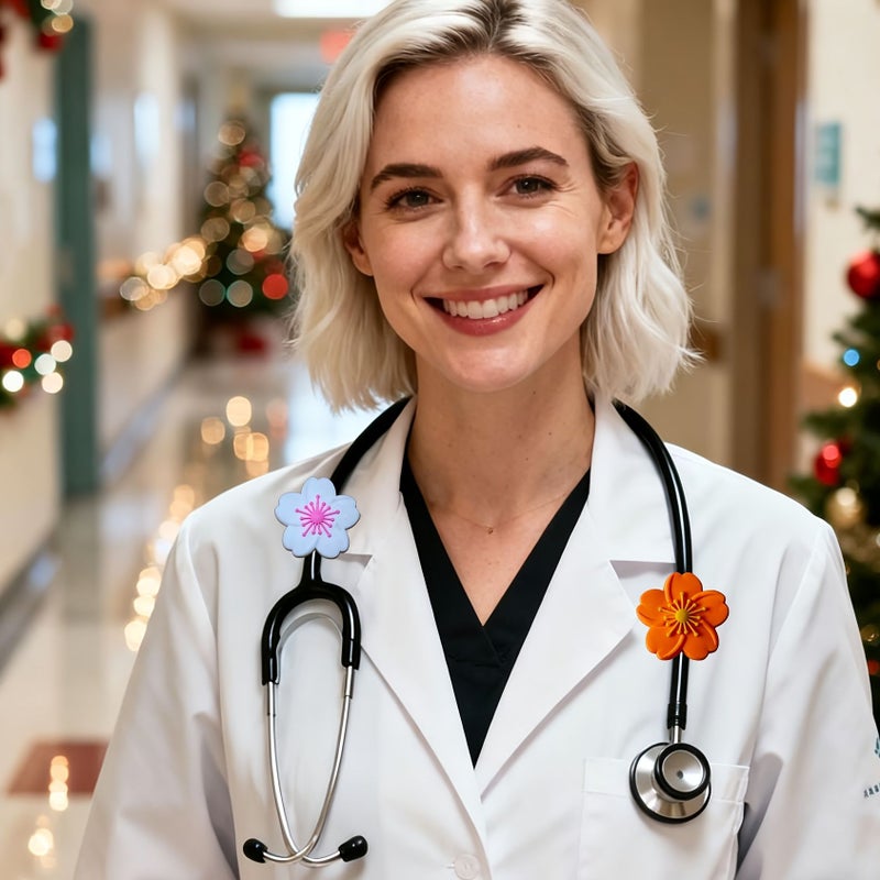 Set of 10 Romantic Cherry Blossom Stethoscope ID Tags for Nurses - Image 3