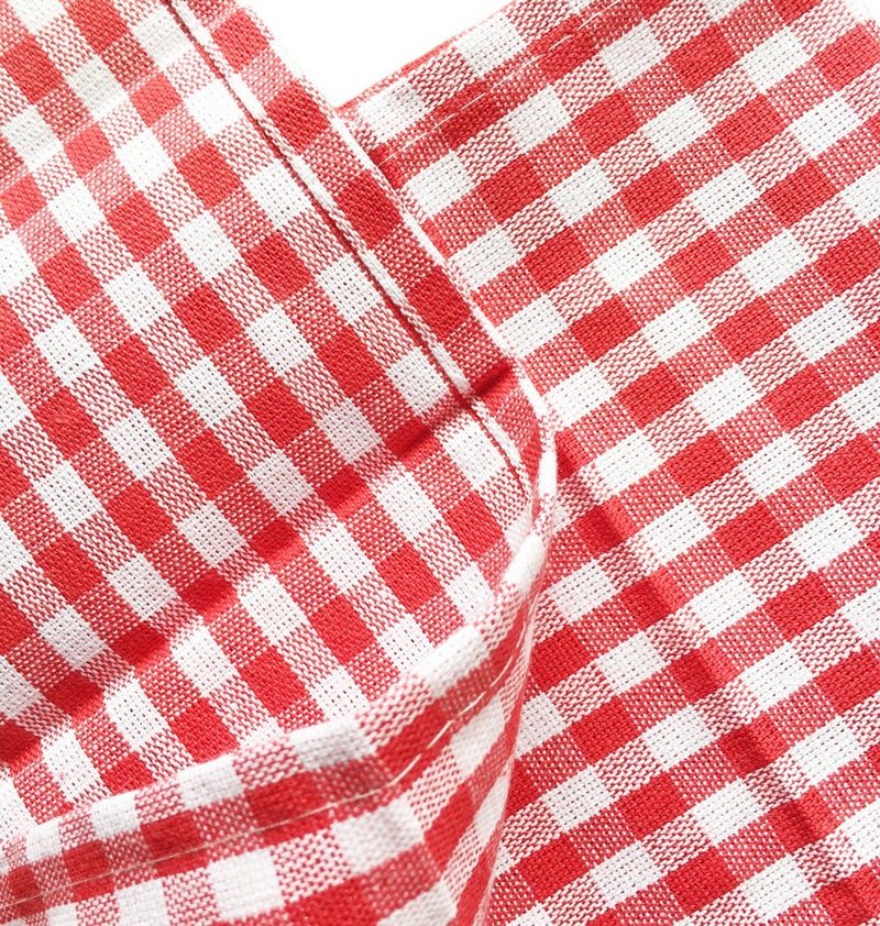 iToolai Red & White Checkered Kitchen Tea Towels, 100% Woven Cotton Washable Dish Cloth(Set of 4,Medium) - Image 4