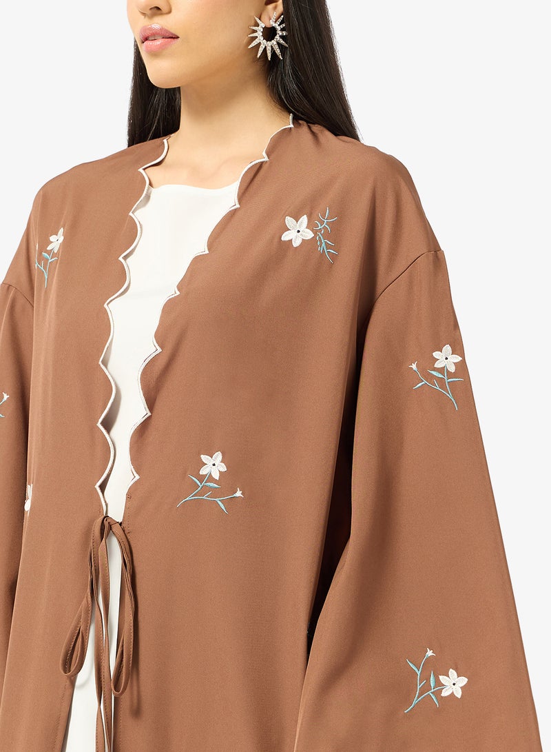 خزانة عباية مطرزة بالزهور - Image 3