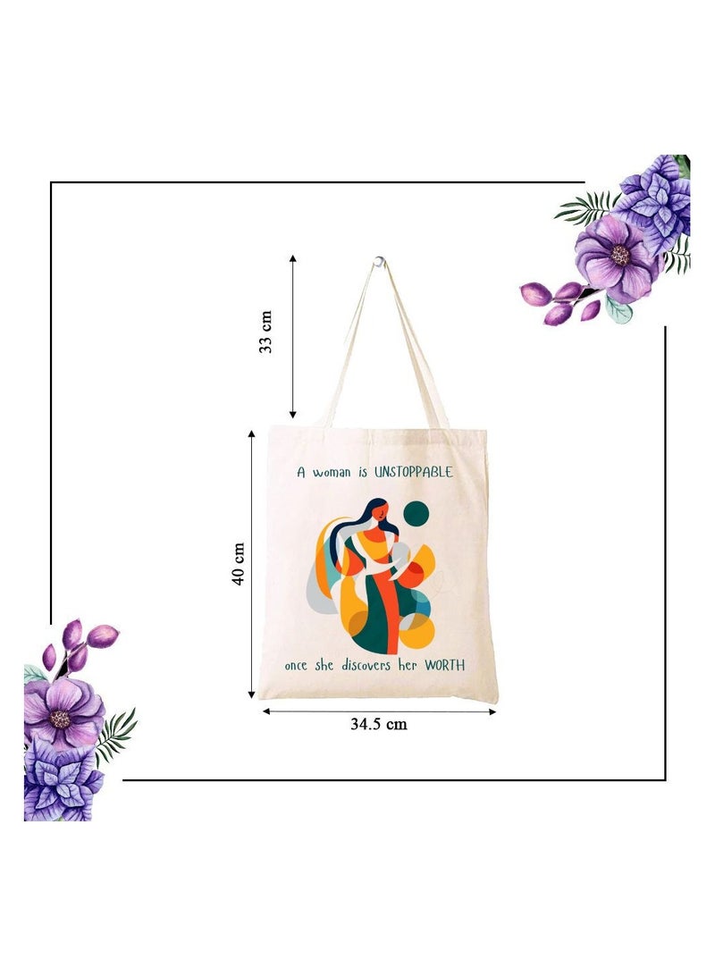PRINTSHOP4ME International Women’s Day Cotton Bag-Eco-Friendly,Durable,Reusable Tote|Use For Gifts And Daily Essentials. - Image 4