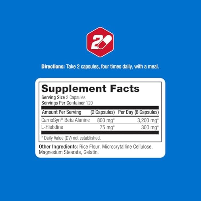 ProLab Nutrition Beta Alanine Extreme with Carnosyn, 3200mg High Potency, Boosts Workout Endurance & Delays Fatigue (240 Caps) - Image 2