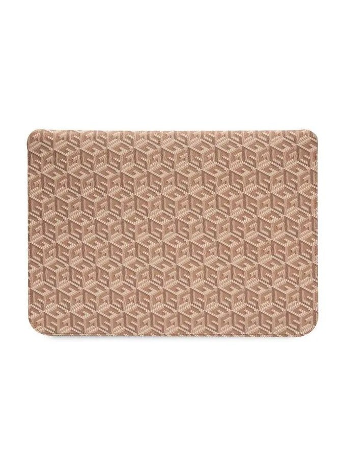 GUESS Gcube Stripes Computer Sleeve 14" / Synthetic Leather / High Quality Laptop Cover / Office / School - Brown  - Image 3