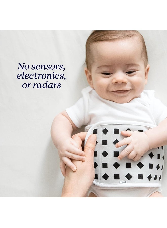Nanit حزام نانيت للتنفس - يعمل مع جهاز مراقبة الأطفال نانيت برو لتتبع حركة التنفس بدون مستشعرات، مثل يدك على قلبهم من أي مكان، 100% قطن، حجم صغير، 0-3 أشهر، رمادي حصوي - Image 4