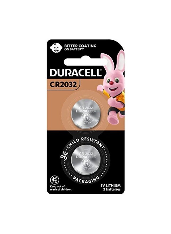 Duracell - Duracell - CR2032 3V Lithium Coin DL2032 / CR2032 Button Batteries Regular - Pack of 2 - 10 Years Shelf Life - Image 1