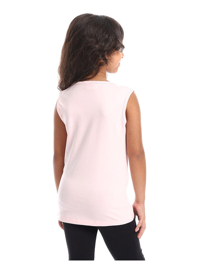 DIADORA Girls Cotton Printed Sleeveless T-Shirt - Image 3