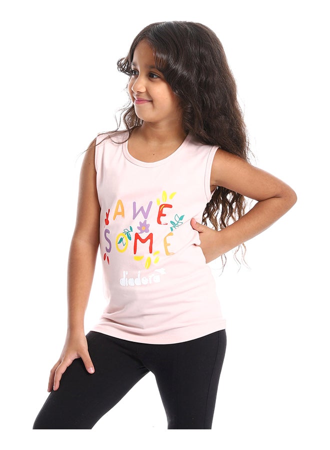 DIADORA Girls Cotton Printed Sleeveless T-Shirt - Image 2