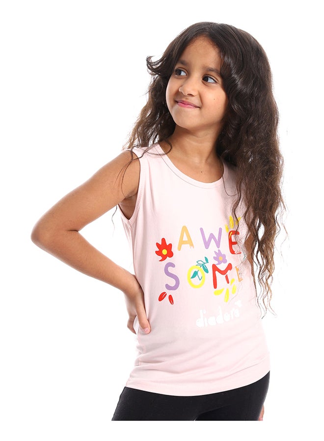 DIADORA Girls Cotton Printed Sleeveless T-Shirt - Image 4