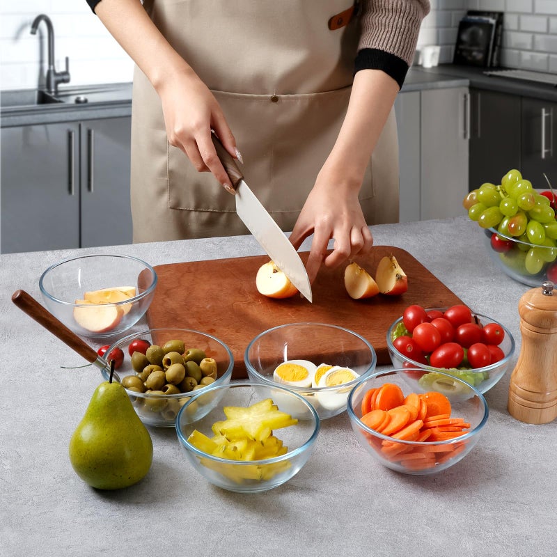 Nutriups 5 بوصة الأوعية الزجاجية الصغيرة مجموعة من 6 أوعية صلصة زجاجية مقسمة لميكروويف المطبخ والفرن آمنة - Image 5