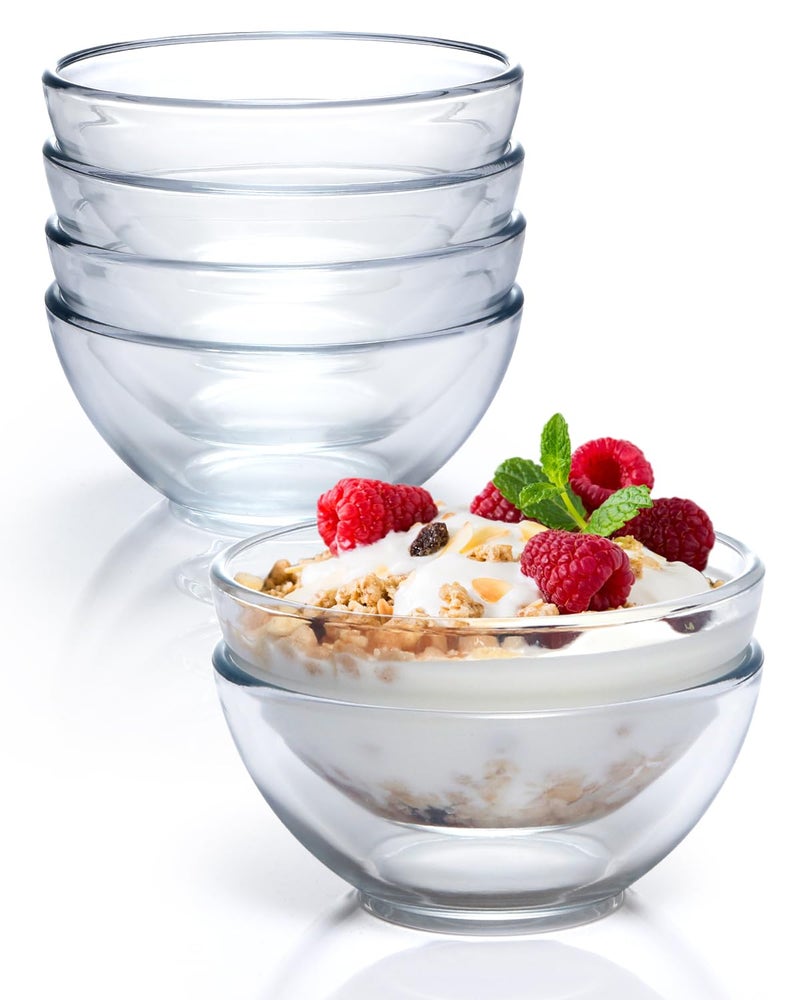 Nutriups 5 بوصة الأوعية الزجاجية الصغيرة مجموعة من 6 أوعية صلصة زجاجية مقسمة لميكروويف المطبخ والفرن آمنة - Image 1
