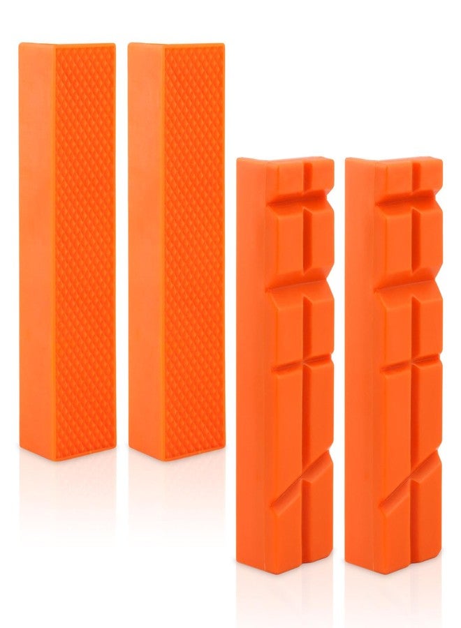 Trasylph 2 Pair 4" Soft Jaws for Bench Vise, Magnetic Vise Jaw Protective Covers for Clamping Flat or Round Products, 1 Multi-Groove Jaw Pads Set and 1 Standard Waffle Surface Jaw Pads Set - Image 1