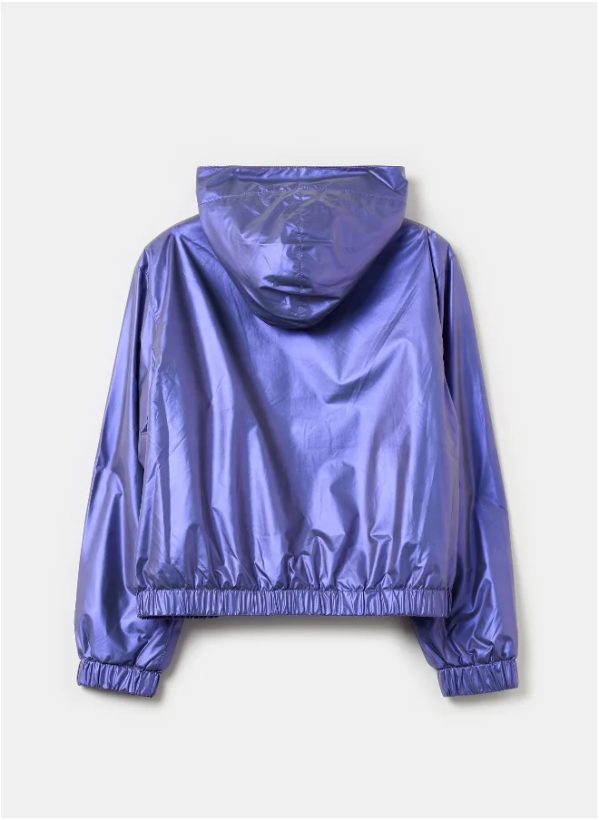 او في اس Waterproof jacket with hood