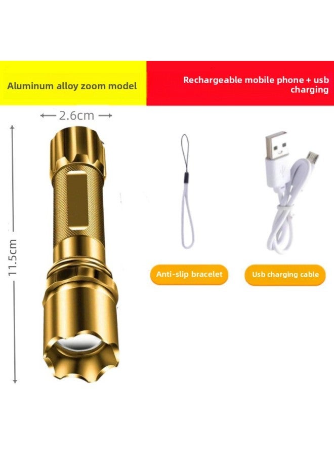 Strong Light Flashlight USB Rechargeable Mini Student Lighting Portable Super Bright Pocket Long-range Outdoor Gift Flashlight