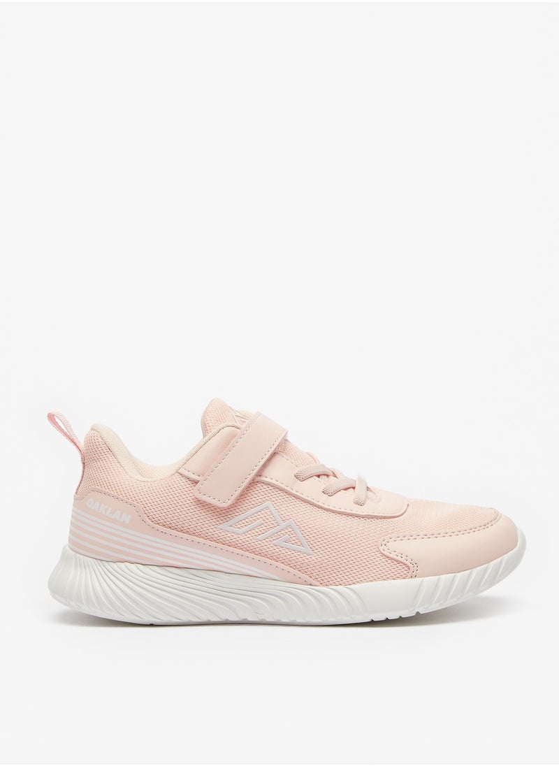 Oaklan by Shoexpress - Girls Logo Print Sports Shoes with Hook and Loop Closure - Image 1