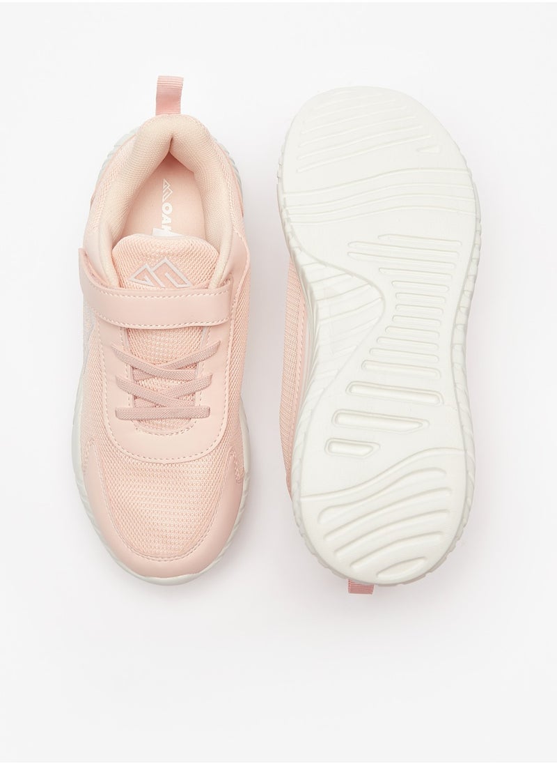 Oaklan by Shoexpress - Girls Logo Print Sports Shoes with Hook and Loop Closure - Image 1