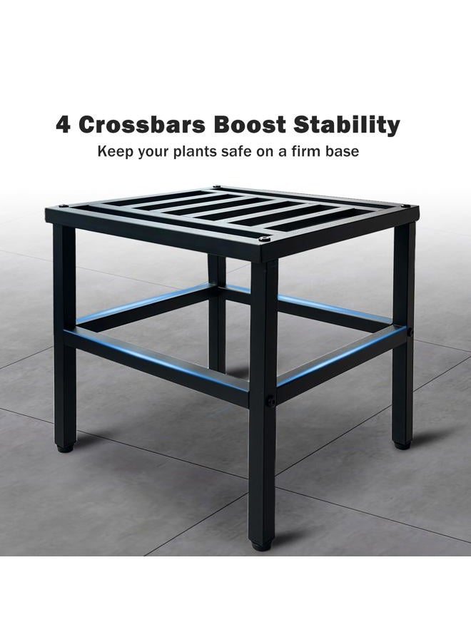 Hongsane Plant Stand Indoor Outdoor,13 Inch Single Metal Plant Stands Riser,Heavy Duty Wrought Iron Pedestal Holders for Large Flower Pot,Outside Rust-Proof Black Flower Display stand for Patio - Image 4