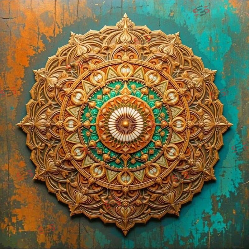 S2S قماش خلفية درع لتزيين البوجا التقليدي، قماش تزيين خلفية | قماش ستارة للمهرجانات والفعاليات والمناسبات - (5 × 5 قدم) - Image 2