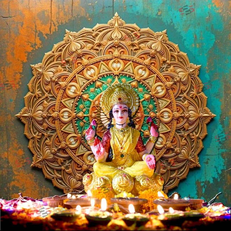 S2S قماش خلفية درع لتزيين البوجا التقليدي، قماش تزيين خلفية | قماش ستارة للمهرجانات والفعاليات والمناسبات - (5 × 5 قدم) - Image 3