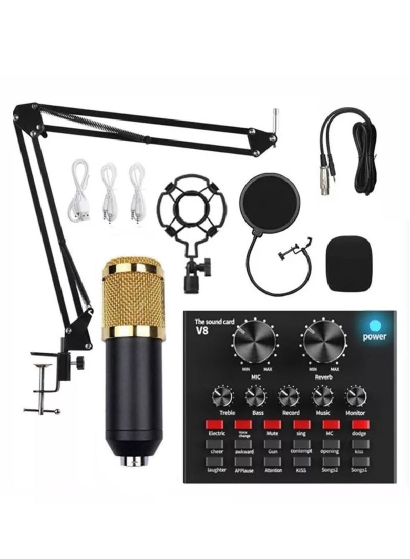 Yuwell 11 Piece Broadcasting And Recording Condenser Microphone Kit Black  - Image 1
