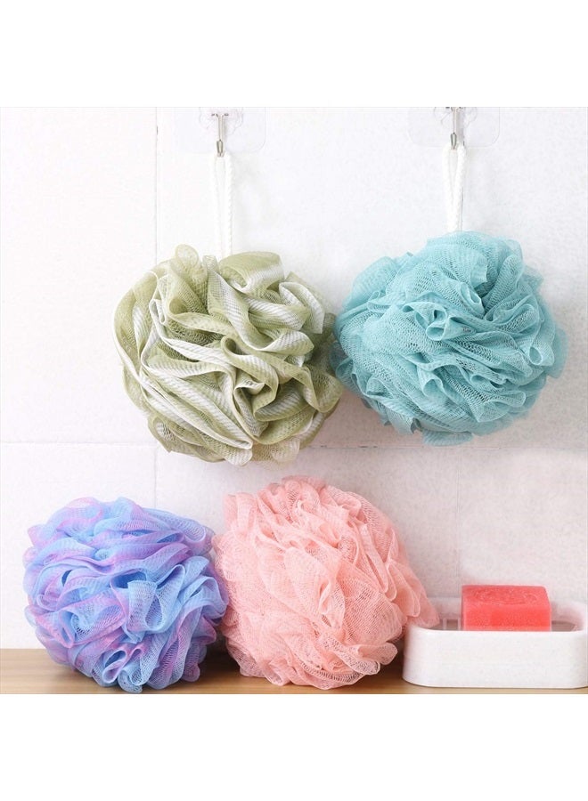 BTYMS 4 Pieces Bath Puffs, 60g/pcs Exfoliating Loofah Shower Sponges for Men and Women Exfoliate - Image 4