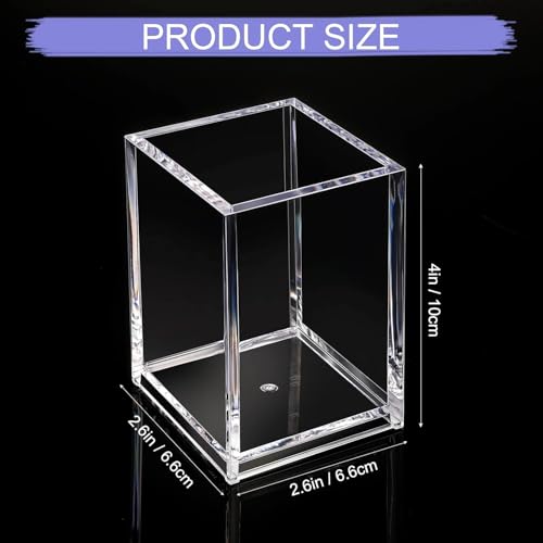 NIYANETAIL DIY 6 Pieces Clear Acrylic Pen Holder - Makeup Brush Holder, Transparent Desk Organizer for Home, Office, and School - Image 2
