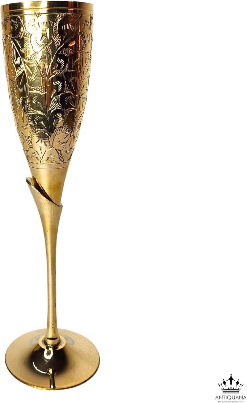 ANTIQUANA Premium Goblet Solid Brass Royal Wine Goblet Solid Brass Royal Wine Cup Handmade Goblet Medieval Decor Gothic Chalice Elegant Wine Goblet  Pack of 1  - Image 2