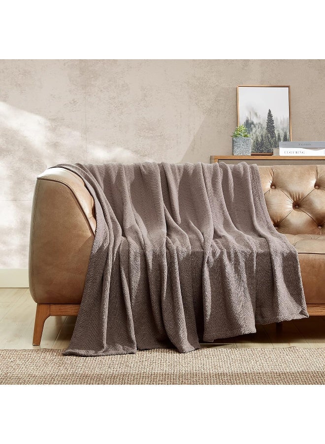 Eddie Bauer - Twin Blanket, Lightweight Cotton Bedding, Luxurious Bedding Set (Herringbone Mushroom, Twin) - Image 5