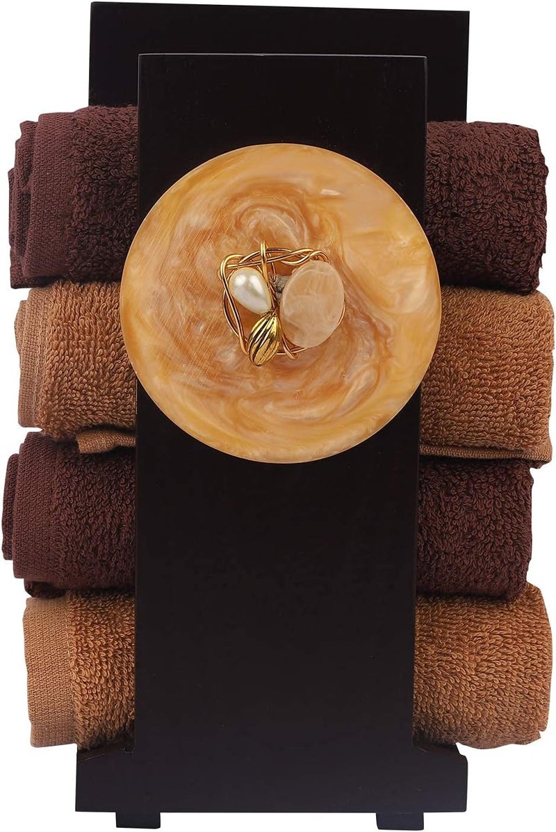 Cocktail Handcrafted Wooden Hand Towel Holder| Towel Stand for Bathroom| Napkin Holder for Washbasin| Towel Stand| Guests Towel Organizer Rack| Bathroom Accessories |Towel Rack Brown (B Resin) - Image 2