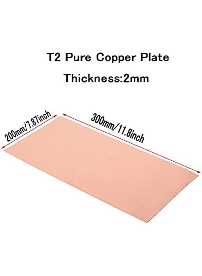 لوح صفائح النحاس النقي بسمك 2 مم × 200 مم × 300 مم لأعمال الفن اليدوي والقوالب الصناعية - Image 3