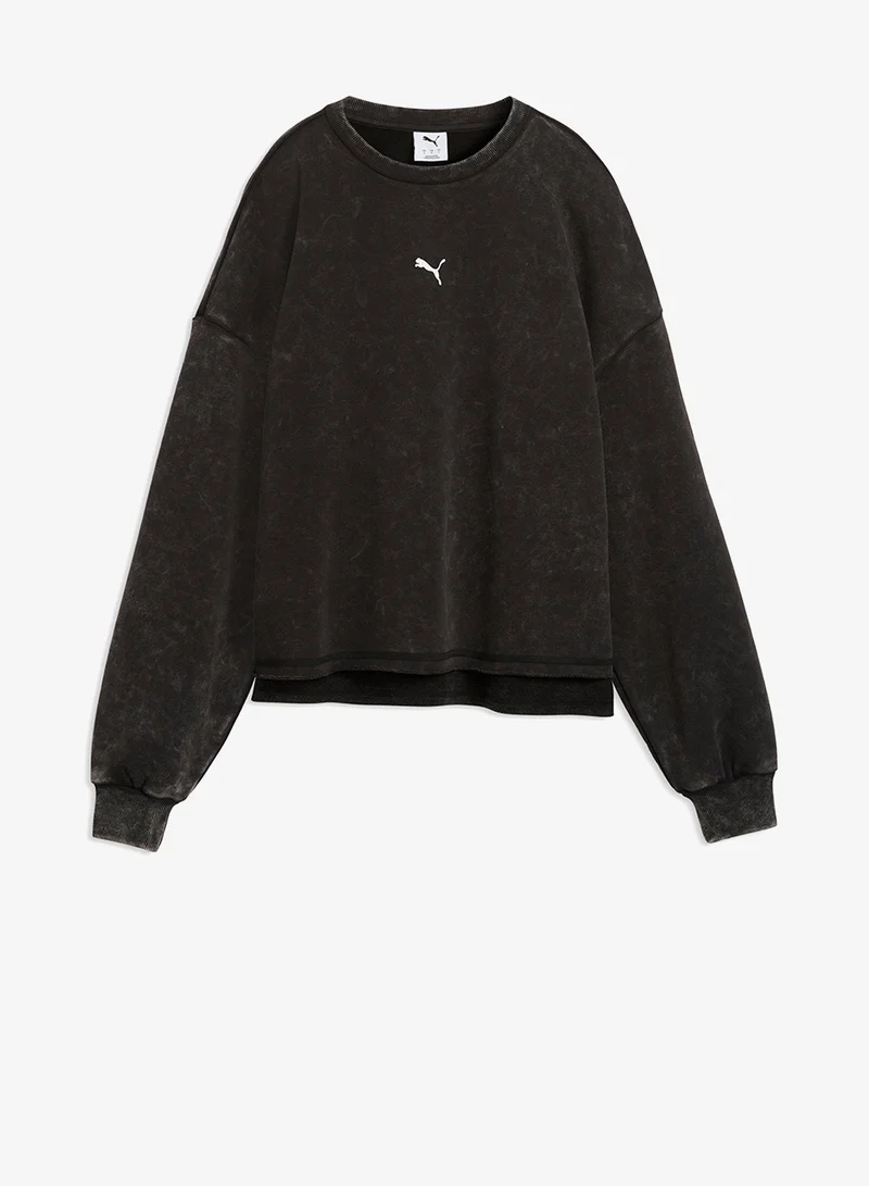 Puma PUMA Black Run Culture Collective Oversized Sweatshirt for Women | Best Price UAE