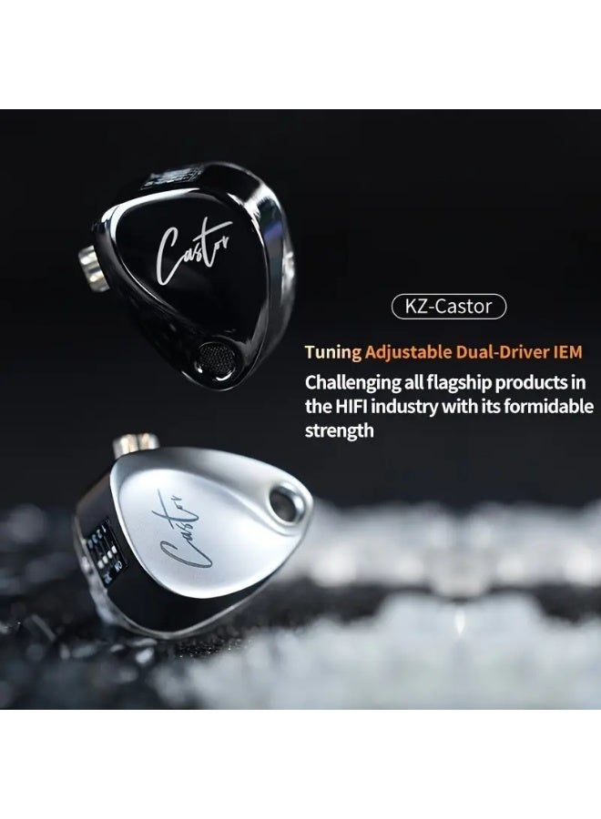 KZ Original KZ Castor Dynamic Drivers Earphones Adjustable Earphones with Optional Versions Music Earbuds Hifi Metal Headset Improved Bass Version, Mini Earphones, Studio Quality Sound, Audio Listening, Inear Design, Compact Earphones, Durable Earphones, Precision Tuning, Bass Boost, Composers, Gamers - Image 4