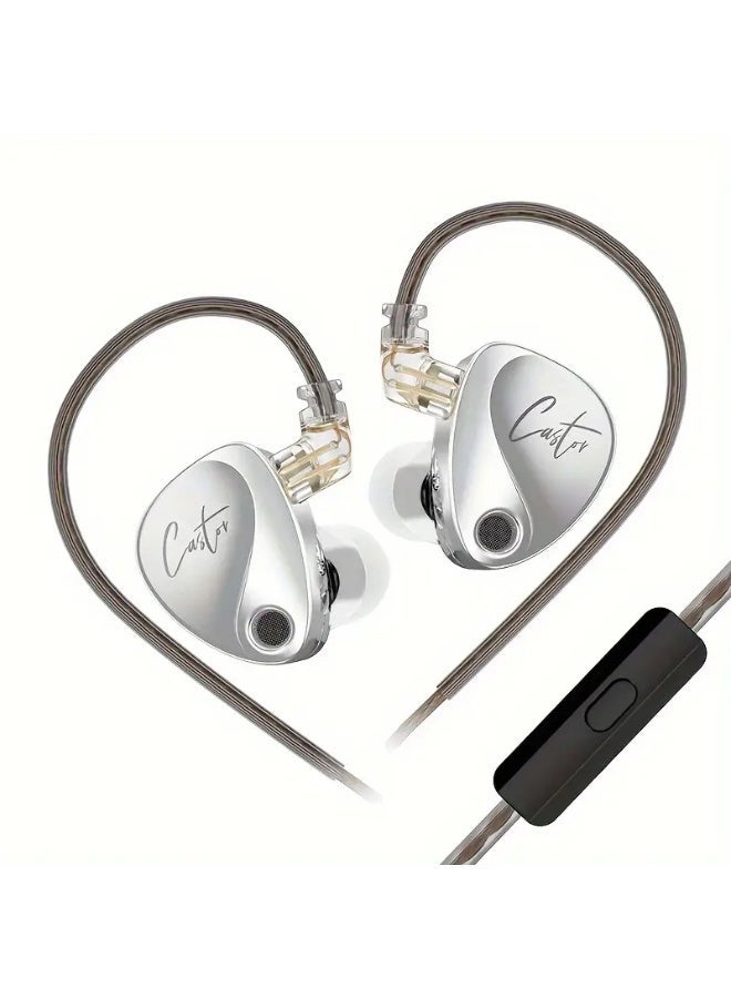 KZ Castor Harman Target Version IEM In-Ear Earphones – Dual Dynamic Drivers (10mm + 8mm), Tunable Sound with 4 Adjustment Switches (16 Profiles), Noise Isolating, 3.5mm, 0.75mm 2-Pin, Gray With Mic - Image 2