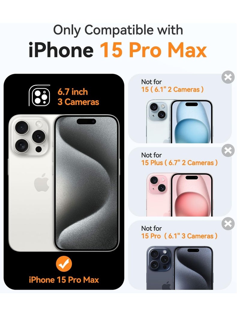 ESCASE - Magnetic Cover for iPhone 15 Pro Max 6.7 Inch, MagSafe Compatible, Full Camera Protection, Translucent Matte Slim Protective Shockproof Case,  Blue - Image 1