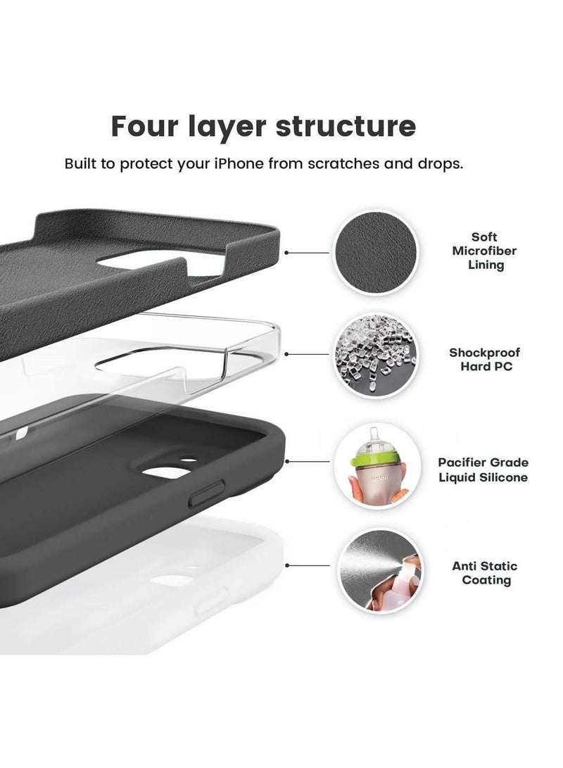 Wtech Premium Soft Liquid Silicone Case Cover For Apple iPhone 15 Pro 2023 Black - Image 3