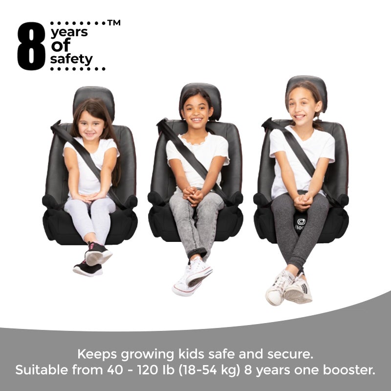 Diono Solana, No Latch, Single Backless Booster Car Seat, Lightweight, Machine Washable Covers, Cup Holders, Blue - Image 3