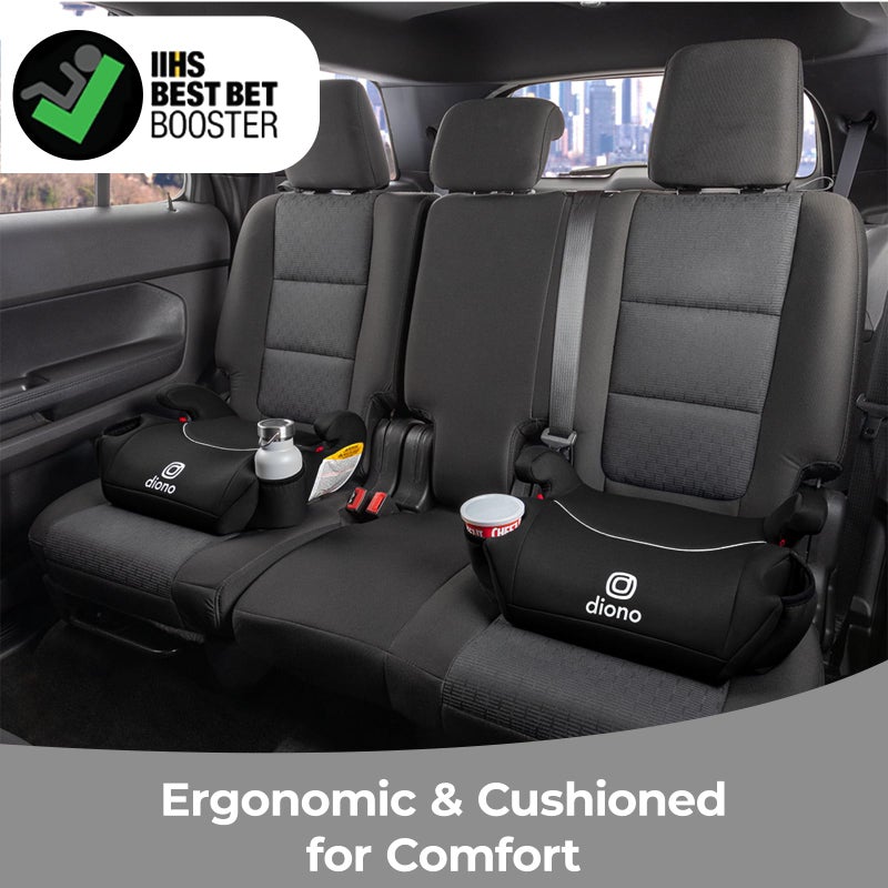 Diono Solana, No Latch, Single Backless Booster Car Seat, Lightweight, Machine Washable Covers, Cup Holders, Blue - Image 5
