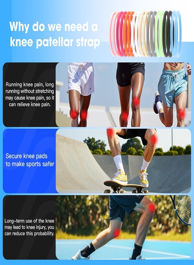 Braylin 6pcs(3-Pair) Knee Strap, Silicone Knee Brace, Knee Protector Band for Working Out, Fitness Gym, Running or Sports, Knee Support Strap - Image 4