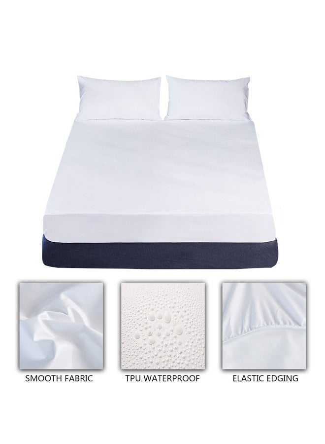 GUSGU King Mattress Protector, Premium 100% Waterproof Mattress Cover, Noiseless Breathable Soft, Fitted Deep Pocket 5-26cm Bed Cover, Vinyl Free (200x200+30cm) - Image 4