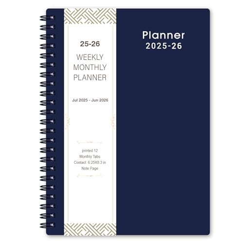 MaaIbok 2025-2026 Planner - Planner 2025-2026 with Weekly & Monthly Spreads, Jul 2025 - Jun 2026, 6.25" × 8.3", Strong Twin-Wire Binding, Round Corner, Flexible Cover, Monthly Tabs - Image 1