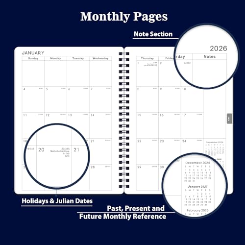 MaaIbok 2025-2026 Planner - Planner 2025-2026 with Weekly & Monthly Spreads, Jul 2025 - Jun 2026, 6.25" × 8.3", Strong Twin-Wire Binding, Round Corner, Flexible Cover, Monthly Tabs - Image 4